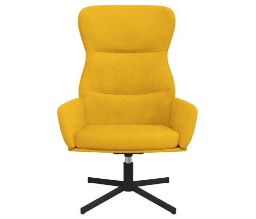 Silla de relajación de terciopelo amarillo mostaza