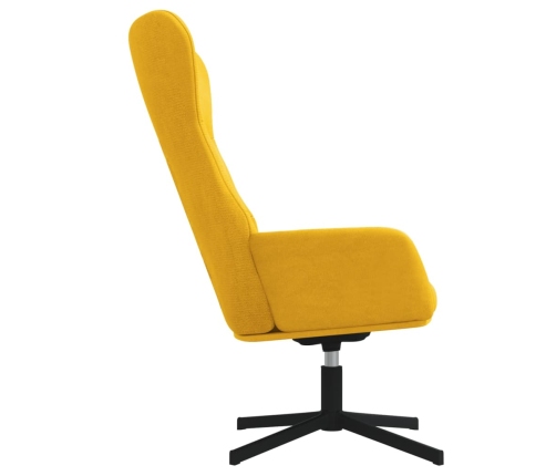 Silla de relajación de terciopelo amarillo mostaza