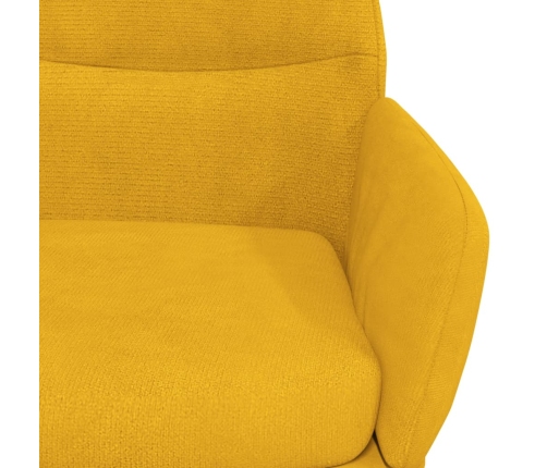 Silla de relajación de terciopelo amarillo mostaza