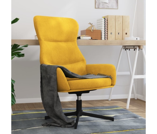 Silla de relajación de terciopelo amarillo mostaza