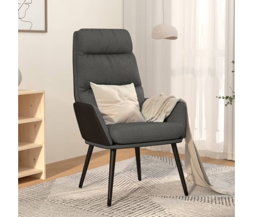 Sillón de relax de tela gris oscuro