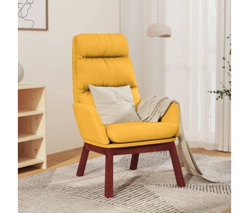 Sillón de relax de tela amarillo mostaza