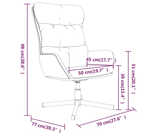 Sillón de relax de cuero sintético negro