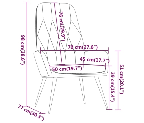 Sillón de relax de terciopelo gris claro