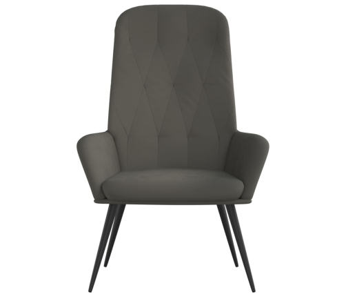 Sillón de relax de terciopelo gris oscuro