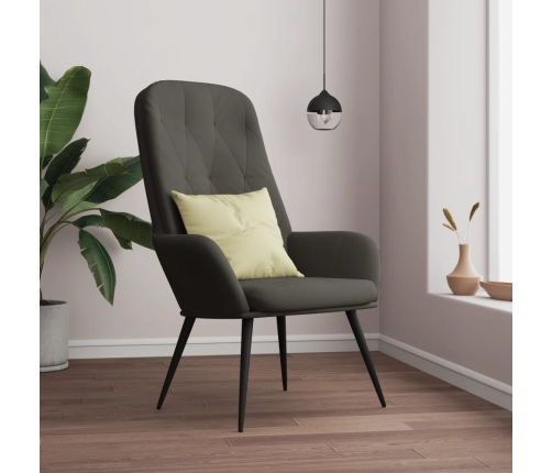 Sillón de relax de terciopelo gris oscuro