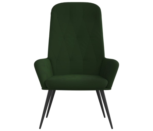 Sillón de relax de terciopelo verde oscuro