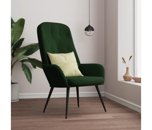 Sillón de relax de terciopelo verde oscuro