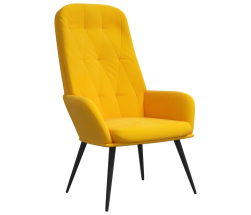 Sillón de relax de terciopelo amarillo mostaza