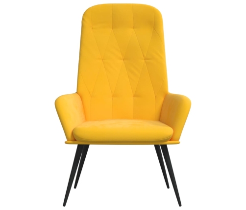 Sillón de relax de terciopelo amarillo mostaza