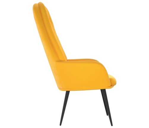 Sillón de relax de terciopelo amarillo mostaza