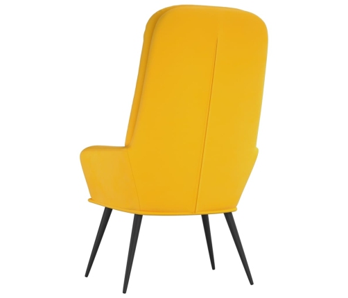 Sillón de relax de terciopelo amarillo mostaza