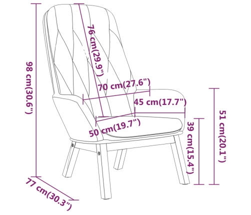 Sillón de relax de terciopelo gris claro