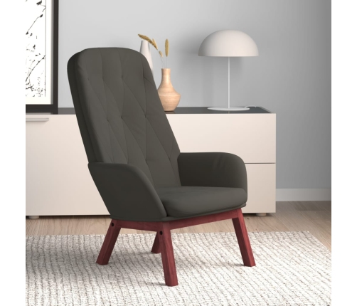 Sillón de relax de terciopelo gris oscuro