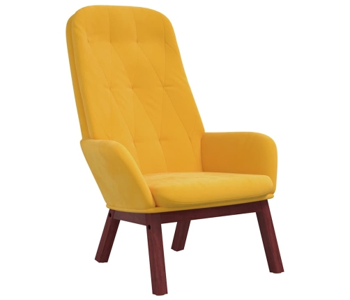 Sillón de relax de terciopelo amarillo mostaza