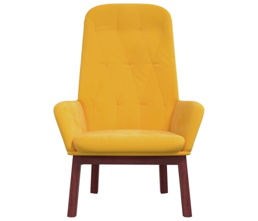 Sillón de relax de terciopelo amarillo mostaza