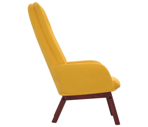 Sillón de relax de terciopelo amarillo mostaza