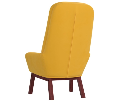 Sillón de relax de terciopelo amarillo mostaza