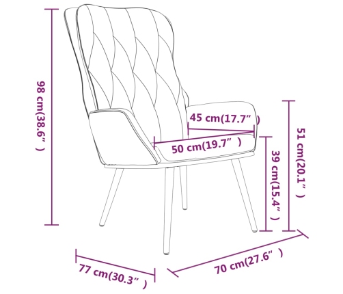 Silla de relajación de terciopelo azul