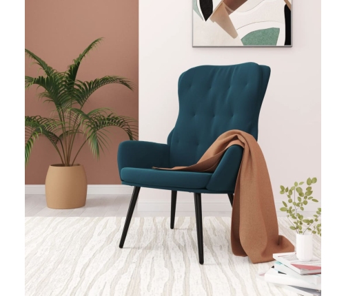 Silla de relajación de terciopelo azul