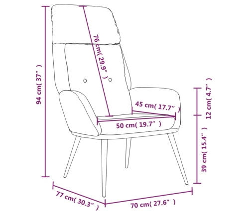 Sillón de relax de piel de ante sintética marrón