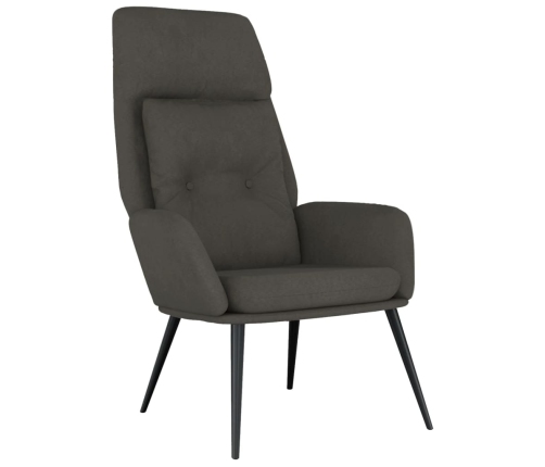 Sillón de relax de cuero sintético de ante gris oscuro