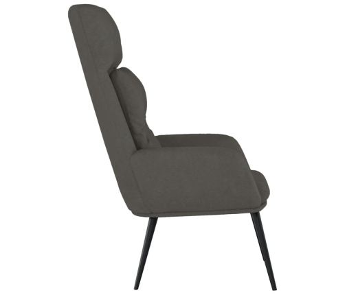 Sillón de relax de cuero sintético de ante gris oscuro