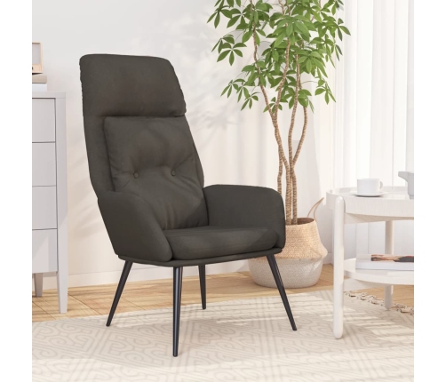 Sillón de relax de cuero sintético de ante gris oscuro