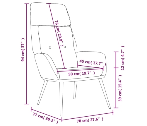 Sillón de relax de piel de ante sintética color crema