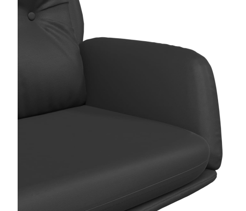 Sillón de relax de cuero auténtico negro