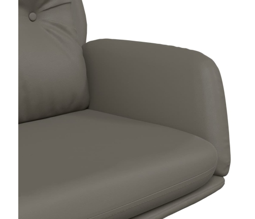 Sillón de relax de cuero auténtico gris