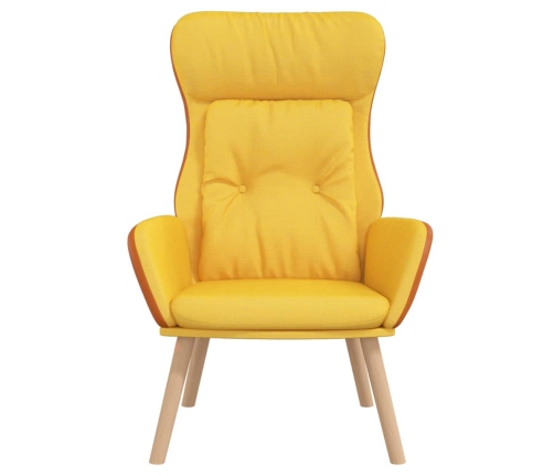 Sillón de relax de tela y PVC amarillo mostaza