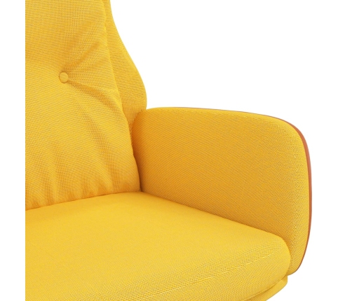 Sillón de relax de tela y PVC amarillo mostaza