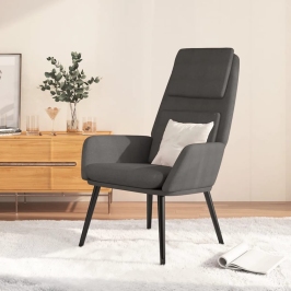 Sillón de relax de tela gris oscuro