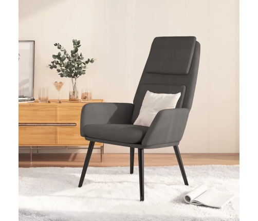 Sillón de relax de tela gris oscuro