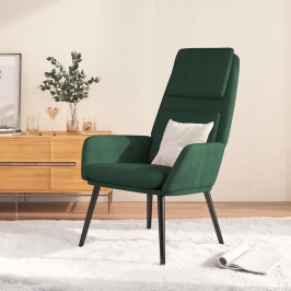 Sillón de relax de tela verde oscuro