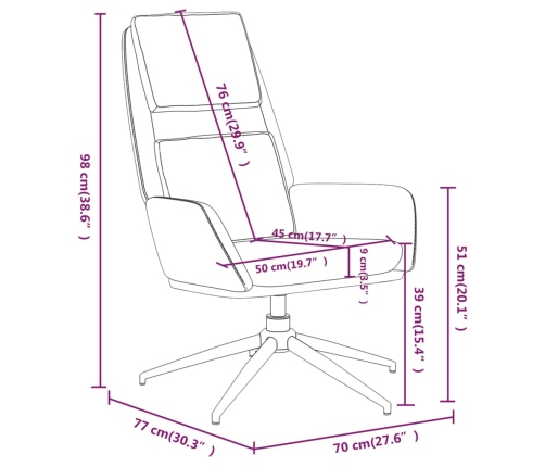 Sillón de relax de piel de ante sintético gris taupe