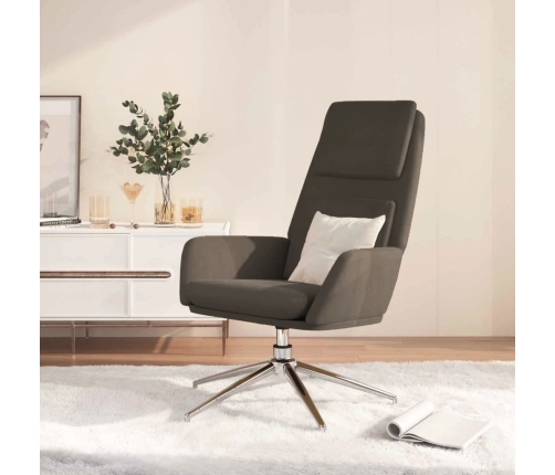 Sillón de relax de cuero sintético de ante gris oscuro