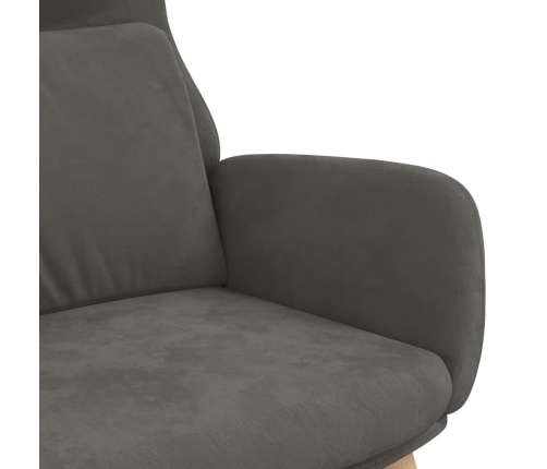 Sillón de relax de terciopelo gris oscuro