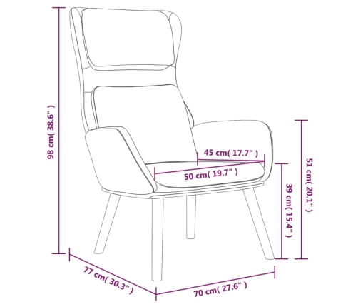 Sillón de relax de terciopelo gris oscuro