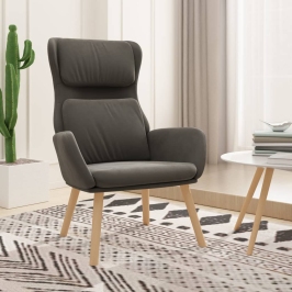 Sillón de relax de terciopelo gris oscuro