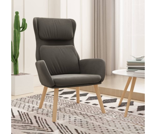 Sillón de relax de terciopelo gris oscuro