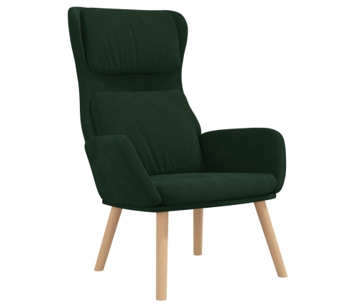 Sillón de relax de terciopelo verde oscuro