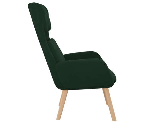 Sillón de relax de terciopelo verde oscuro