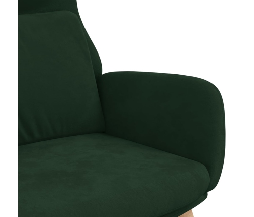 Sillón de relax de terciopelo verde oscuro