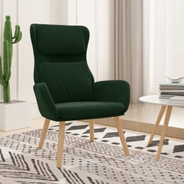 Sillón de relax de terciopelo verde oscuro