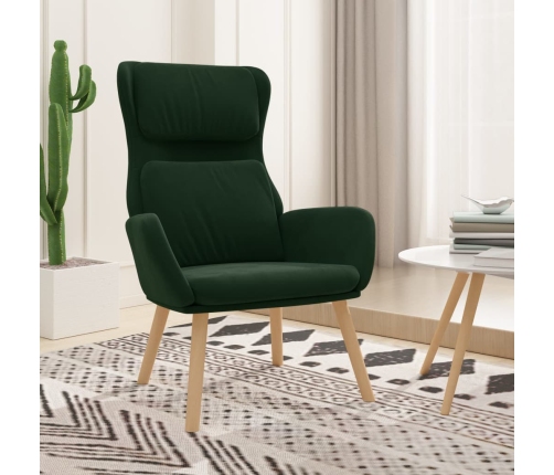 Sillón de relax de terciopelo verde oscuro