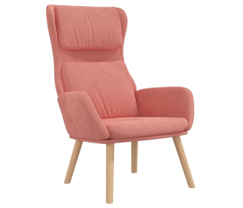 Sillón de relax de terciopelo rosa