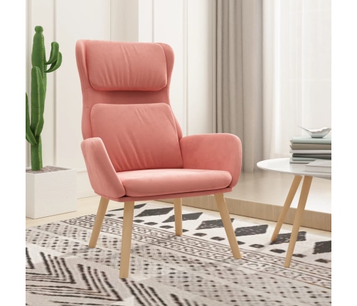 Sillón de relax de terciopelo rosa