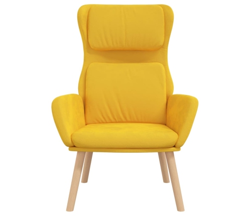 Sillón de relax de terciopelo amarillo mostaza